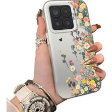 HONTINGA Xiaomi 15 5g ile Uyumlu Kılıf Silikon Kenar Sert Arka Kamera Koruyucu Basitlik Anti Düşme Kamera Korumalı Çiçekli Desen Couple Telefon Kılıfı Kadın ve Erkek Için Uygundur K1-1483