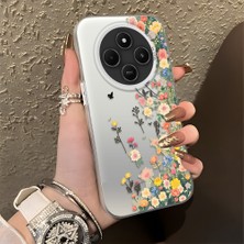 HONTINGA Xiaomi Redmi 14C 4g ile Uyumlu Kılıf Silikon Kenar Sert Arka Kamera Koruyucu Basitlik Anti Düşme Kamera Korumalı Çiçekli Desen Couple Telefon Kılıfı Kadın ve Erkek Için Uygundur K1-1483