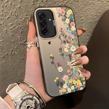 HONTINGA Samsung Galaxy A17 ile Uyumlu Kılıf Silikon Kenar Sert Arka Kamera Koruyucu Basitlik Anti Düşme Kamera Korumalı Çiçekli Desen Couple Telefon Kılıfı Kadın ve Erkek Için Uygundur K1-1483