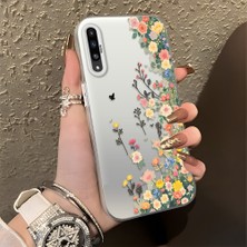 HONTINGA Samsung Galaxy A50S ile Uyumlu Kılıf Silikon Kenar Sert Arka Kamera Koruyucu Basitlik Anti Düşme Kamera Korumalı Çiçekli Desen Couple Telefon Kılıfı Kadın ve Erkek Için Uygundur K1-1483
