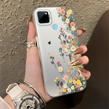 HONTINGA Realme C21Y ile Uyumlu Kılıf Silikon Kenar Sert Arka Kamera Koruyucu Basitlik Anti Düşme Kamera Korumalı Çiçekli Desen Couple Telefon Kılıfı Kadın ve Erkek Için Uygundur K1-1483