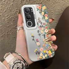 HONTINGA Vivo Y19S ile Uyumlu Kılıf Silikon Kenar Sert Arka Kamera Koruyucu Basitlik Anti Düşme Kamera Korumalı Çiçekli Desen Couple Telefon Kılıfı Kadın ve Erkek Için Uygundur K1-1483