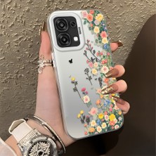 HONTINGA Oppo A6 Pro 4g ile Uyumlu Kılıf Silikon Kenar Sert Arka Kamera Koruyucu Basitlik Anti Düşme Kamera Korumalı Çiçekli Desen Couple Telefon Kılıfı Kadın ve Erkek Için Uygundur K1-1483