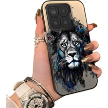 HONTINGA Xiaomi 15 5g ile Uyumlu Kılıf Silikon Kenar Sert Arka Kamera Koruyucu Basitlik Anti Düşme Kamera Korumalı Aslan Desen Couple Telefon Kılıfı Kadın ve Erkek Için Uygundur K1-1484