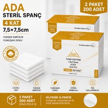Ada Steril Gaz Kompres 4 Kat 7,5 7,5cm 100'LÜ (2 Paket)