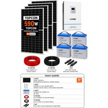 Lexron 6.2 Kva 6200W Mppt + 4X590W Güneş Paneli + 4X105AH Jel Akü Solar Enerji Paketi