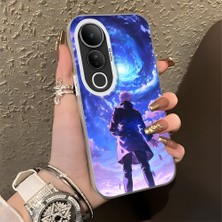 HONTINGA Vivo V50 Lite ile Uyumlu Kılıf Silikon Kenar Sert Arka Kamera Koruyucu Basitlik Anti Düşme Kamera Korumalı Çizgi Film Desen Couple Telefon Kılıfı Kadın ve Erkek Için Uygundur K1-1481
