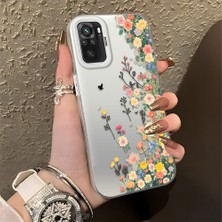 HONTINGA Xiaomi Redmi Note 10S ile Uyumlu Kılıf Silikon Kenar Sert Arka Kamera Koruyucu Basitlik Anti Düşme Kamera Korumalı Çiçekli Desen Couple Telefon Kılıfı Kadın ve Erkek Için Uygundur K1-1483