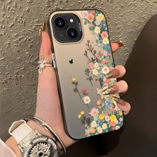 HONTINGA iPhone 13 ile Uyumlu Kılıf Silikon Kenar Sert Arka Kamera Koruyucu Basitlik Anti Düşme Kamera Korumalı Çiçekli Desen Couple Telefon Kılıfı Kadın ve Erkek Için Uygundur K1-1483