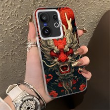 HONTINGA Vivo X200 Fe ile Uyumlu Kılıf Silikon Kenar Sert Arka Kamera Koruyucu Basitlik Anti Düşme Kamera Korumalı Ejderha Desen Couple Telefon Kılıfı Kadın ve Erkek Için Uygundur K1-1479