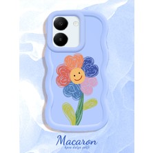HONTINGA Vivo Y27S Uyumlu Kılıf Düşüme Önleyici Basitlik Anti Düşme Kamera Koruyucu Basit Mavi Yumuşak Silikon Couple Telefon Kılıfı Çiçekli Desen K9-0258