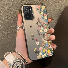 HONTINGA Xiaomi Redmi Note 10S ile Uyumlu Kılıf Silikon Kenar Sert Arka Kamera Koruyucu Basitlik Anti Düşme Kamera Korumalı Çiçekli Desen Couple Telefon Kılıfı Kadın ve Erkek Için Uygundur K1-1483