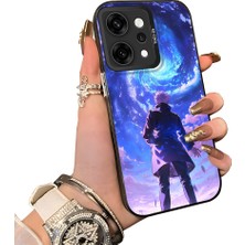HONTINGA Oppo Reno 14 Pro 5g ile Uyumlu Kılıf Silikon Kenar Sert Arka Kamera Koruyucu Basitlik Anti Düşme Kamera Korumalı Çizgi Film Desen Couple Telefon Kılıfı Kadın ve Erkek Için Uygundur K1-1481