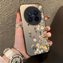 HONTINGA Vivo X200 Pro ile Uyumlu Kılıf Silikon Kenar Sert Arka Kamera Koruyucu Basitlik Anti Düşme Kamera Korumalı Çiçekli Desen Couple Telefon Kılıfı Kadın ve Erkek Için Uygundur K1-1483