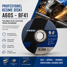 Badem10 Inox Kesici Disk 115X2,5X22 mm Paslanmaz Çelik Metal Kesme Taşlama Diski Dayanıklı