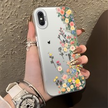 HONTINGA iPhone x ile Uyumlu Kılıf Silikon Kenar Sert Arka Kamera Koruyucu Basitlik Anti Düşme Kamera Korumalı Çiçekli Desen Couple Telefon Kılıfı Kadın ve Erkek Için Uygundur K1-1483