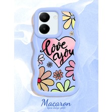 HONTINGA Vivo Y27S Uyumlu Kılıf Düşüme Önleyici Basitlik Anti Düşme Kamera Koruyucu Basit Mavi Yumuşak Silikon Couple Telefon Kılıfı Çiçekli Desen K9-0255
