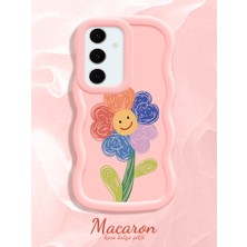 HONTINGA Samsung Galaxy S24 Fe Uyumlu Kılıf Düşüme Önleyici Basitlik Anti Düşme Kamera Koruyucu Basit Pembe Yumuşak Silikon Couple Telefon Kılıfı Çiçekli Desen K9-0258