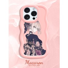 HONTINGA iPhone 15 Pro Max Uyumlu Kılıf Düşüme Önleyici Basitlik Anti Düşme Kamera Koruyucu Basit Pembe Yumuşak Silikon Couple Telefon Kılıfı Güzel Kız Desen K9-0253