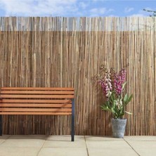 Tunalar 1 m Yükseklik ve 3 m Uzunlukta Doğal Kamış Hasır Bahçe Çiti %100 Doğal Bambu Malzeme