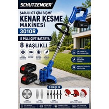 SCHUTZENGER 3010R Şarjlı Ot Çim Biçme Makinesi Çift Akülü 5 Pilli 3 Farklı 8 Başlık Bakır Motor C7 Kalite