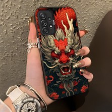 HONTINGA Samsung Galaxy A52S 5g ile Uyumlu Kılıf Silikon Kenar Sert Arka Kamera Koruyucu Basitlik Anti Düşme Kamera Korumalı Ejderha Desen Couple Telefon Kılıfı Kadın ve Erkek Için Uygundur K1-1479