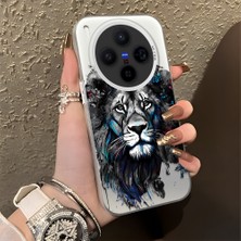HONTINGA Vivo X300 ile Uyumlu Kılıf Silikon Kenar Sert Arka Kamera Koruyucu Basitlik Anti Düşme Kamera Korumalı Aslan Desen Couple Telefon Kılıfı Kadın ve Erkek Için Uygundur K1-1484