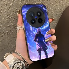 HONTINGA Vivo X200 Pro ile Uyumlu Kılıf Silikon Kenar Sert Arka Kamera Koruyucu Basitlik Anti Düşme Kamera Korumalı Çizgi Film Desen Couple Telefon Kılıfı Kadın ve Erkek Için Uygundur K1-1481