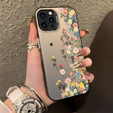 HONTINGA iPhone 13 Pro Max ile Uyumlu Kılıf Silikon Kenar Sert Arka Kamera Koruyucu Basitlik Anti Düşme Kamera Korumalı Çiçekli Desen Couple Telefon Kılıfı Kadın ve Erkek Için Uygundur K1-1483