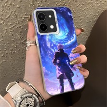HONTINGA Vivo Y28 ile Uyumlu Kılıf Silikon Kenar Sert Arka Kamera Koruyucu Basitlik Anti Düşme Kamera Korumalı Çizgi Film Desen Couple Telefon Kılıfı Kadın ve Erkek Için Uygundur K1-1481
