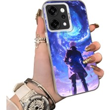 HONTINGA Oppo Reno 14 Pro 5g ile Uyumlu Kılıf Silikon Kenar Sert Arka Kamera Koruyucu Basitlik Anti Düşme Kamera Korumalı Çizgi Film Desen Couple Telefon Kılıfı Kadın ve Erkek Için Uygundur K1-1481