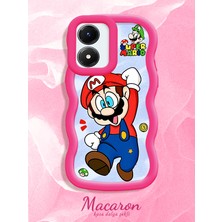 HONTINGA Vivo Y02S Uyumlu Kılıf Düşüme Önleyici Basitlik Anti Düşme Kamera Koruyucu Basit Kırmızı Yumuşak Silikon Couple Telefon Kılıfı Mario Desen K9-0249