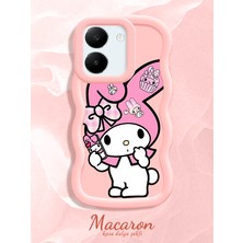 HONTINGA Vivo Y27S Uyumlu Kılıf Düşüme Önleyici Basitlik Anti Düşme Kamera Koruyucu Basit Pembe Yumuşak Silikon Couple Telefon Kılıfı Melody Desen K9-0250