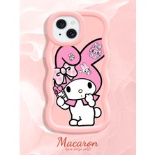 HONTINGA iPhone 15 Plus Uyumlu Kılıf Düşüme Önleyici Basitlik Anti Düşme Kamera Koruyucu Basit Pembe Yumuşak Silikon Couple Telefon Kılıfı Melody Desen K9-0250
