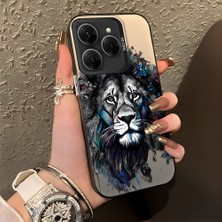 HONTINGA Tecno Spark 20 Pro ile Uyumlu Kılıf Silikon Kenar Sert Arka Kamera Koruyucu Basitlik Anti Düşme Kamera Korumalı Aslan Desen Couple Telefon Kılıfı Kadın ve Erkek Için Uygundur K1-1484