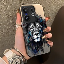 HONTINGA Vivo X200 Fe ile Uyumlu Kılıf Silikon Kenar Sert Arka Kamera Koruyucu Basitlik Anti Düşme Kamera Korumalı Aslan Desen Couple Telefon Kılıfı Kadın ve Erkek Için Uygundur K1-1484