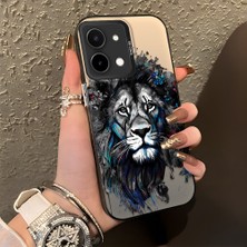 HONTINGA Vivo Y28 ile Uyumlu Kılıf Silikon Kenar Sert Arka Kamera Koruyucu Basitlik Anti Düşme Kamera Korumalı Aslan Desen Couple Telefon Kılıfı Kadın ve Erkek Için Uygundur K1-1484