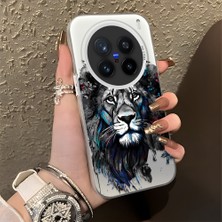 HONTINGA Vivo X200 Pro ile Uyumlu Kılıf Silikon Kenar Sert Arka Kamera Koruyucu Basitlik Anti Düşme Kamera Korumalı Aslan Desen Couple Telefon Kılıfı Kadın ve Erkek Için Uygundur K1-1484