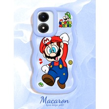 HONTINGA Vivo Y02S Uyumlu Kılıf Düşüme Önleyici Basitlik Anti Düşme Kamera Koruyucu Basit Mavi Yumuşak Silikon Couple Telefon Kılıfı Mario Desen K9-0249