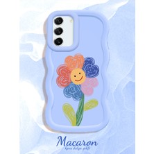 HONTINGA Samsung Galaxy S21 Fe Uyumlu Kılıf Düşüme Önleyici Basitlik Anti Düşme Kamera Koruyucu Basit Mavi Yumuşak Silikon Couple Telefon Kılıfı Çiçekli Desen K9-0258