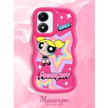 HONTINGA Vivo Y02S Uyumlu Kılıf Düşüme Önleyici Basitlik Anti Düşme Kamera Koruyucu Basit Kırmızı Yumuşak Silikon Couple Telefon Kılıfı Powerpuff Desen K9-0257