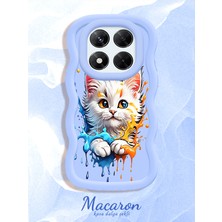HONTINGA Xiaomi Redmi Note 14 Pro 4g Uyumlu Kılıf Düşüme Önleyici Basitlik Anti Düşme Kamera Koruyucu Basit Mavi Yumuşak Silikon Couple Telefon Kılıfı Kedi Desen K9-0251