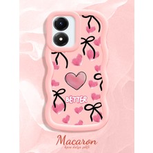 HONTINGA Vivo Y02S Uyumlu Kılıf Düşüme Önleyici Basitlik Anti Düşme Kamera Koruyucu Basit Pembe Yumuşak Silikon Couple Telefon Kılıfı Kalp Desen K9-0254