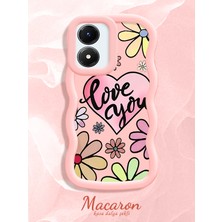 HONTINGA Vivo Y02S Uyumlu Kılıf Düşüme Önleyici Basitlik Anti Düşme Kamera Koruyucu Basit Pembe Yumuşak Silikon Couple Telefon Kılıfı Çiçekli Desen K9-0255