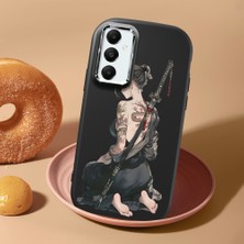 HONTINGA Samsung Galaxy A05S ile Uyumlu Kılıf Kamera Korumalı Düşüme Önleyici Kamera Koruyucu Siyah Yumuşak Silikon Couple Telefon Kılıfı Samuray Desenli K4-0434