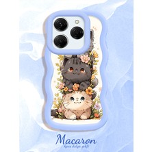HONTINGA Tecno Spark 20 Pro Uyumlu Kılıf Düşüme Önleyici Basitlik Anti Düşme Kamera Koruyucu Basit Mavi Yumuşak Silikon Couple Telefon Kılıfı Kedi Desen K9-0252