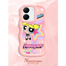 HONTINGA Vivo Y27S Uyumlu Kılıf Düşüme Önleyici Basitlik Anti Düşme Kamera Koruyucu Basit Pembe Yumuşak Silikon Couple Telefon Kılıfı Powerpuff Desen K9-0257