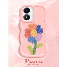 HONTINGA Vivo Y02S Uyumlu Kılıf Düşüme Önleyici Basitlik Anti Düşme Kamera Koruyucu Basit Pembe Yumuşak Silikon Couple Telefon Kılıfı Çiçekli Desen K9-0258