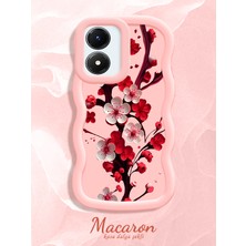 HONTINGA Vivo Y02S Uyumlu Kılıf Düşüme Önleyici Basitlik Anti Düşme Kamera Koruyucu Basit Pembe Yumuşak Silikon Couple Telefon Kılıfı Çiçekli Desen K9-0256