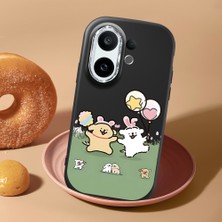 HONTINGA Vivo X200 Fe ile Uyumlu Kılıf Kamera Korumalı Düşüme Önleyici Kamera Koruyucu Siyah Yumuşak Silikon Couple Telefon Kılıfı Karikatür Desenli K4-0435